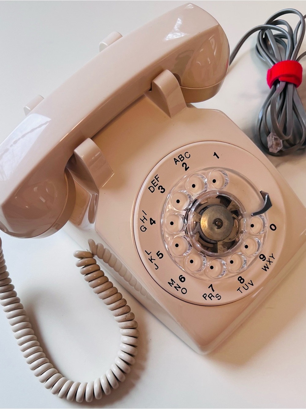 Vintage 1970s Beige Rotary Bell Telephone
